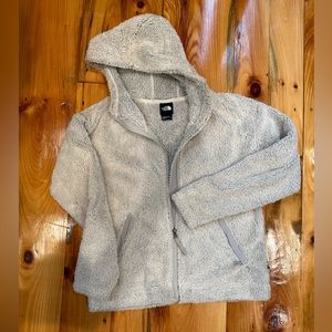 North Face multi toned zip-up sherpa fleece jacket